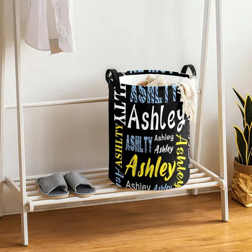 Miniatura 5 de Cesta de lavandería personalizada con nombre, cesta de lavandería plegable con asa para baño, sala de estar, dormitorio Color: 13