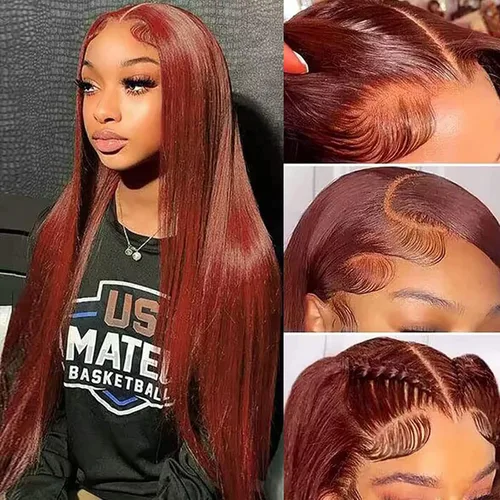 Miniatura 24 de Peluca de cabello humano ondulado con encaje frontal HD de 4 x 4 pulgadas, prearrancado con abuelitos, sin pegamento, (18 pulgadas)