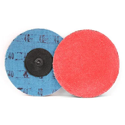 Miniatura 2 de BHA Discos de lijado de cerámica de cambio rápido tipo R macho, rollo de 3 pulgadas, grano 40, paquete de 25