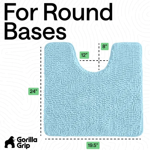 Miniatura 445 de Gorilla Grip - Tapete de baño de felpilla gruesa, suave y absorbente, secado rápido, de microfibra, con reverso de caucho, para piso de ducha, Nube