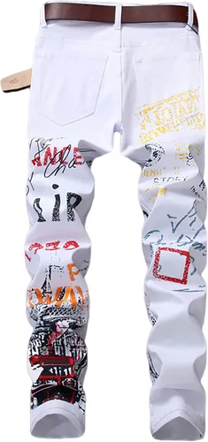 Miniatura 2 de Enrica Pantalones vaqueros estampados casuales para hombre