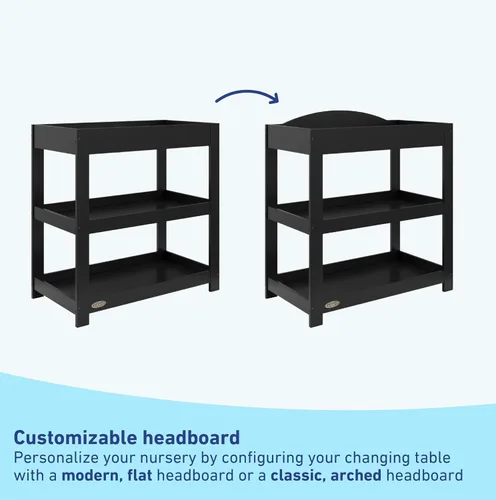 Miniatura 4 de Graco Cambiador personalizable con cambiador resistente al agua (negro) – Cabecera moderna personalizable plana o clásica arqueada, cambiador