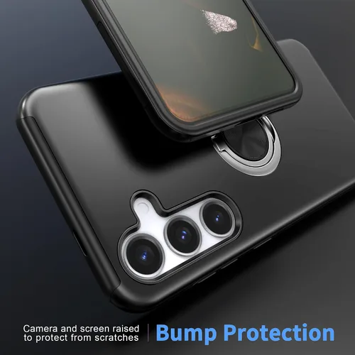Miniatura 4 de Funda para Samsung Galaxy S26 con protector de pantalla de vidrio templado, híbrida 2 en 1, funda protectora delgada duradera con anillo magnético