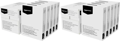 Miniatura 12 de Amazon Basics - Papel para impresora multiusos, 20 libras, 8.5 x 11 pulgadas, 1 resma (500 hojas), blanco, luminosidad 92 GE