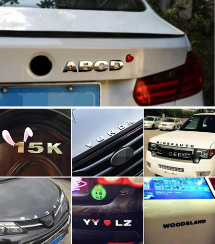 Miniatura 4 de LZLRUN - Kit de pegatinas de letras metálicas mates personalizadas de gran tamaño para emblemas de coche, buzón y casa, placa de nombre (negro)