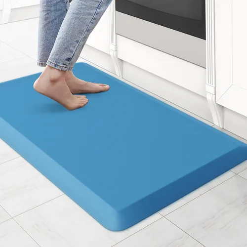 Miniatura 49 de KitchenClouds Alfombra de cocina acolchada anti fatiga, 17.3 x 60 pulgadas, impermeable, antideslizante, tapete de escritorio cómodo, para cocina