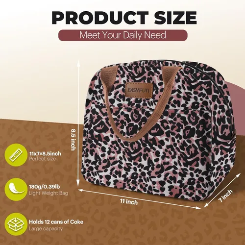 Miniatura 2 de EASYFUN Bolsa de almuerzo para mujeres y hombres, lonchera aislada a prueba de fugas con gran capacidad, bolsa de mano más fresca para el trabajo
