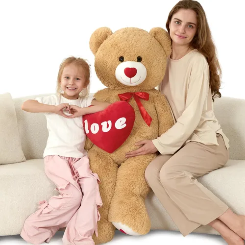Miniatura 13 de MorisMos Oso de peluche gigante, animales de peluche grandes de 39 pulgadas con huellas grandes, osos de peluche, regalo para niños, morado