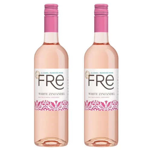 Sutter Home Fre White Zinfandel from California Vineyards - Fragrant Strawberry Aromas with Pleasant, Lingering Finish (2 Pack, White Zinfandel)