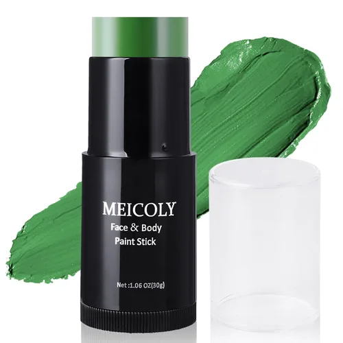 Miniatura 19 de MEICOLY Barra de Pintura Facial y Corporal Naranja (29.99 g), Crema para Cara de Halloween, Efectos Especiales SFX de Calabaza y Tigre, Negro