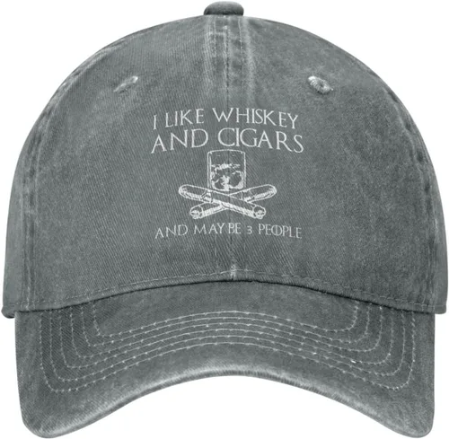 Miniatura 74 de Philysonic Funny Hat I Like Whisky and Cigars and Maybe 3 People Sombreros para Hombres Gorras de Béisbol Gorras Ajustables