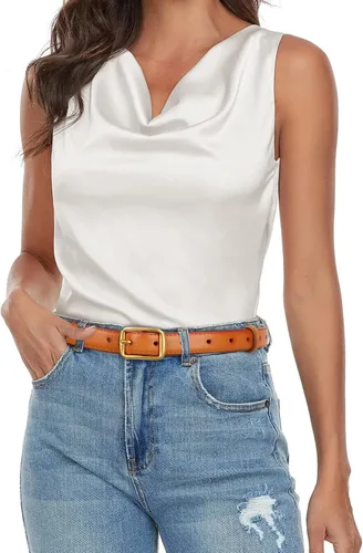 Miniatura 397 de Cinturón de cuero clásico con hebilla de metal para mujer con vestido de jeans