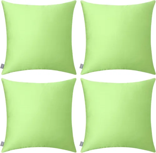 Miniatura 8 de Thmyo - Paquete de 4 fundas de almohada decorativas de 100 % algodón para lumbar, cómodas, sólidas, para Navidad/Halloween, fundas de cojín Blanco