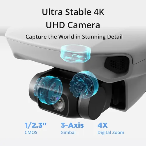 Miniatura 2 de Specta Mini dron con cámara 4K para adultos, transmisión FPV de 32800 pies, fácil de volar, cardán de 3 Aixs, vuelo de 31 minutos, 4K/30 fps, dron