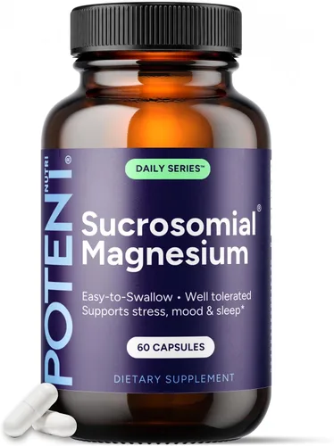Sucrosomial Magnesium® - Soporte para el sueño y los músculos - Botella de vidrio premium - Alta absorción, bien tolerado - 60 cápsulas