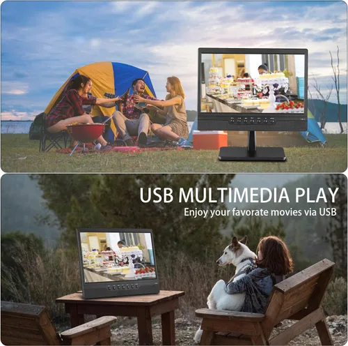Miniatura 7 de Othoig TV portátil de 14 pulgadas, pequeño televisor con baterías, HDMI, USB, ranura AV y 1 antena, control remoto, cable de automóvil de 12