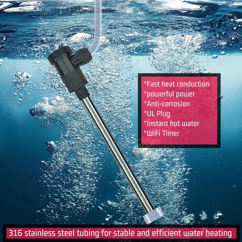 Miniatura 3 de Calentador de agua de inmersión de 2000 W para bañera de hidromasaje y piscina, calentador sumergible eléctrico portátil con control de temperatura
