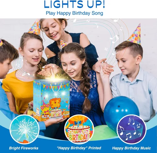 Miniatura 2 de MAGICAL BAG Bolsas de regalo para luces y sonidos de cumpleaños, bolsas de recuerdo de fiesta, bolsa de envoltura musical sorpresa de 12.5 pulgadas