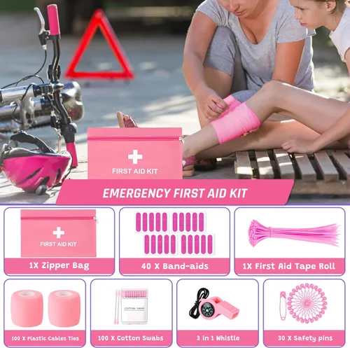 Miniatura 4 de Kit de emergencia para automóvil de 298 piezas, kit de emergencia para automóvil con cables de puente, kit de emergencia para vehículos, kit