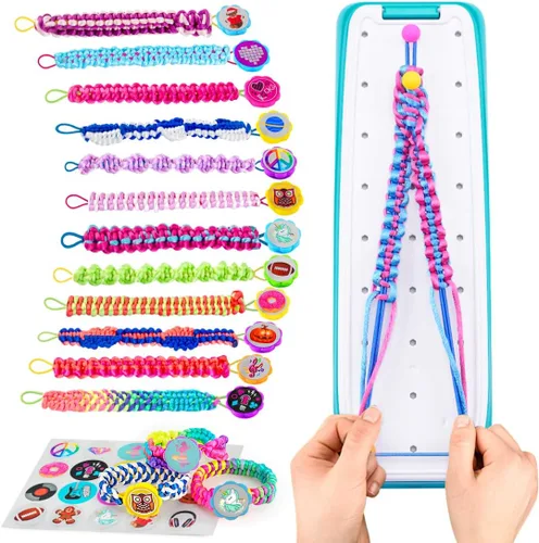 VERTOY Kit de fabricación de pulseras de la amistad para niñas, juguetes geniales de artes y manualidades para 6, 7, 8, 9, 10, 11, 12 años, cuerda