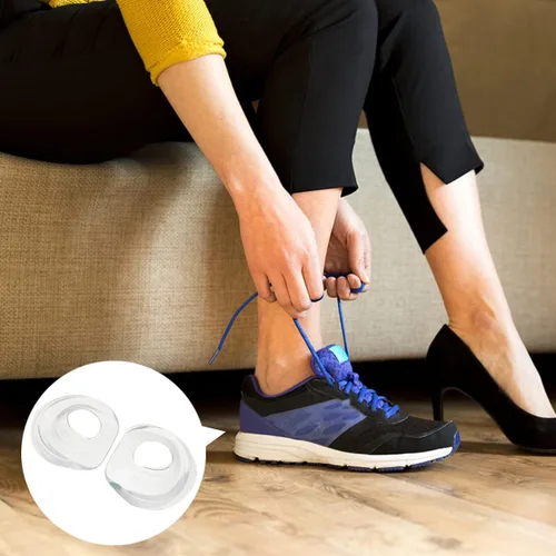 Miniatura 5 de Talones de gel para mujeres y hombres, almohadillas ortopédicas de cuña lateral para fascitis plantar, alivio del dolor de pies, plantillas de apoyo