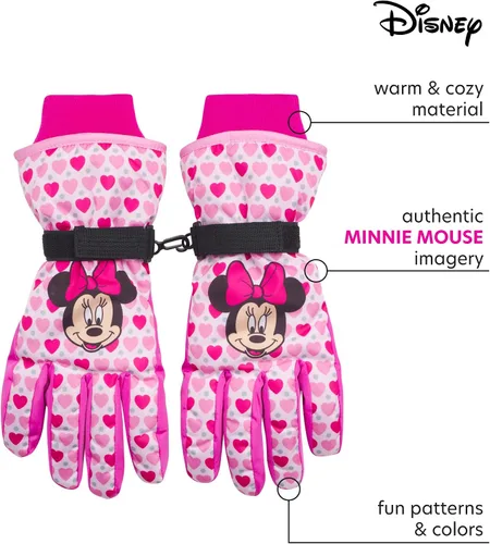 Miniatura 2 de Disney Guantes de esquí de nieve aislados de invierno para niñas Minnie Mouse o Frozen II Elsa Anna niñasniñas Nieve