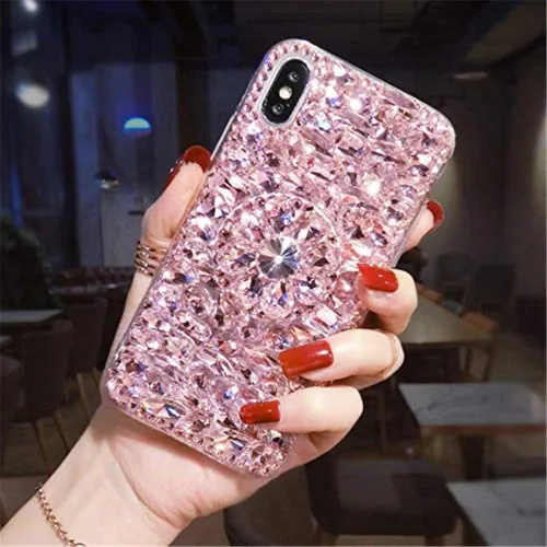 Miniatura 2 de Funda para Xiaomi Redmi Note 10, Redmi Note 10S, Funda con función atril de diamante para Redmi Note 10 4G, funda de teléfono con purpurina de Rosado