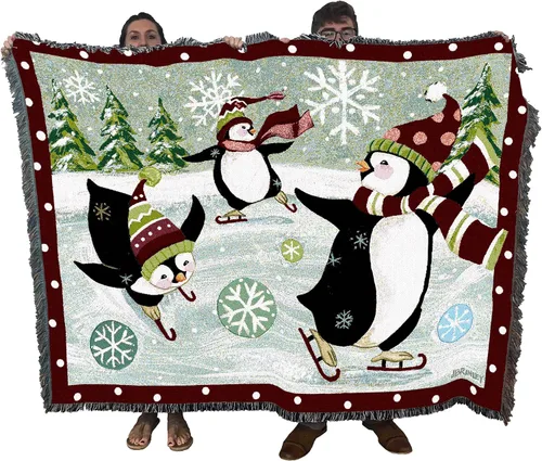 Miniatura 17 de Pure Country Weavers - Cobija con flecos de algodón, tejida, 72 x 54, flores de Navidad, fabricada en EE.UU.