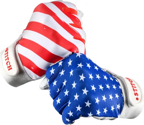 Guantes de bateo con bandera estadounidense y guantes de sóftbol, guantes de bateo de béisbol con bandera de EE. UU., guantes de bateo de béisbol