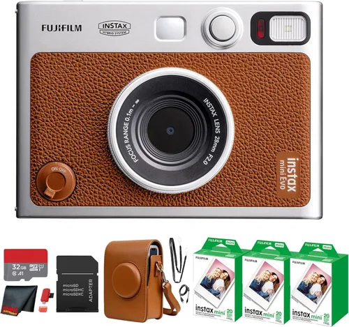Miniatura 10 de Fujifilm Instax Mini EVO Hybrid Cámara instantánea (negra) con paquete de película instantánea Instax-Mini Twin de 40 hojas + tarjeta de memoria
