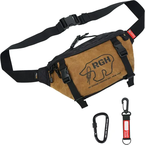 Miniatura 9 de Rough Enough - Riñonera táctica para hombres, lona encerada, cremallera YKK, hebillas UTX, capacidad de 4 litros, mosquetón y correa ajustable