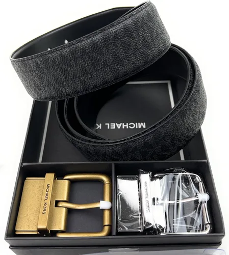Miniatura 6 de Michael Kors Mens Box Jet Set 4 In 1 Signature Leather Gift Set Belt Black