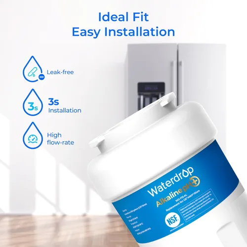 Miniatura 8 de Waterdrop Alkaline WD-F13 Reemplazo para GE® MWF®, SmartWater® MWFP, MWFINT, MWFA, GWF, HDX FMG-1, GSE25GSHECSS, WFC1201, RWF1060, Mejora pH Filtro
