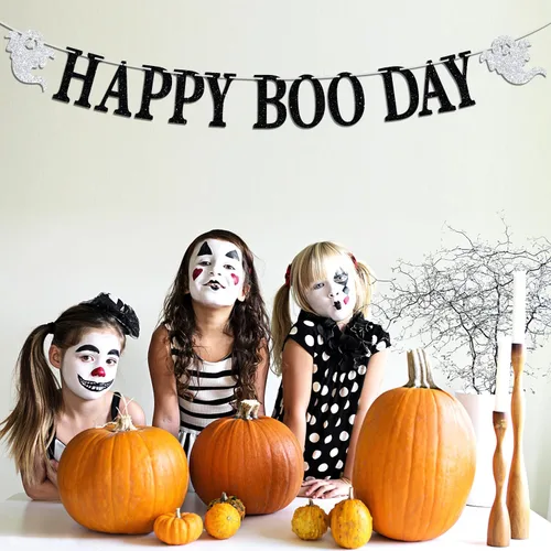 Miniatura 3 de Cartel de feliz día de abucheo, cartel de Halloween de primer cumpleaños, murciélago fantasma de Halloween, 1er cumpleaños/baby shower, suministros