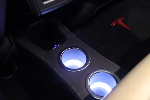 Miniatura 5 de Portavasos trasero LED - Consola de piso para Tesla Model S (azul)