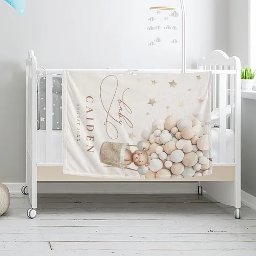 Miniatura 3 de Manta de bebé personalizada con nombre, mantas personalizadas de oso para niñas, regalos para bebés, productos para bebés, mantas súper suaves