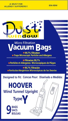 Miniatura 4 de EnviroCare Bolsas de vacío de microfiltración de repuesto hechas para adaptarse a Hoover Windtunnel vertical tipo Y, paquete de 9