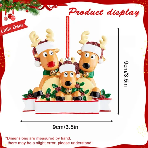 Miniatura 2 de Adornos de Navidad de renos personalizados 2025, adornos de ciervo y alce navideños DIY para árbol de Navidad, adornos colgantes personalizados