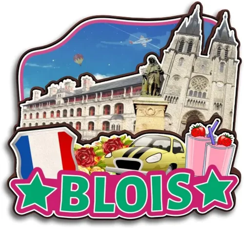 Miniatura 10 de Blois Centre-Val de Loire Francia - Imán de madera para nevera, colección 3D, hecho a mano, viajes, ciudad, recuerdos, nevera, regalo