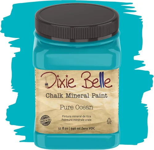 Miniatura 393 de Dixie Belle Paint Company - Pintura con acabado de tiza para muebles, color negro (Caviar), 1 galón, 128 fl oz, pintura mineral color rosa intenso