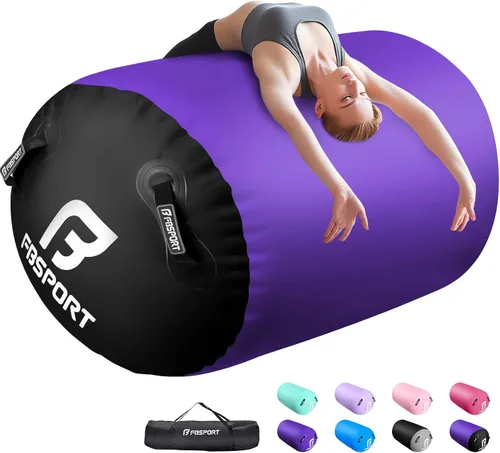 Miniatura 15 de FBSPORT Air Roller Gymnastics Barrel, Inflatable Gymnastics Air Roller Inflatable Air Gymnastics Mat for Yoga Cheerleading Training Home Outdoor
