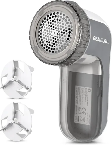 BEAUTURAL - Afeitadora de pelusa de tela y removedor de pelusa, desfuzzador de suéter con 2 velocidades, 2 cuchillas de acero inoxidable Gris