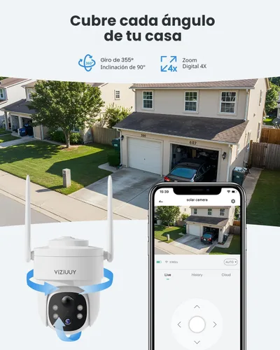Miniatura 8 de VIZIUUY - Cámaras de seguridad solar inalámbricas para exteriores, 2 paquetes de cámaras de seguridad de 3MP inalámbricas para exteriores, cámara