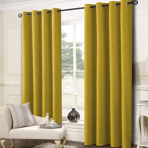 Miniatura 7 de SimpleHome Cortinas de Lino Blanco Crema 100% Opacas de 84 Pulgadas de Largo, Juego de 2 Paneles, Lino Sintético Texturizado para Sala de Estar