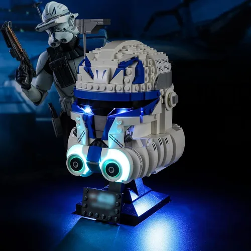 Miniatura 10 de Vaodest Kit de luces LED compatible con el casco Lego Barad-dûr Sauron 11373, luces de modelo de construcción con diseño de cable oculto, juego