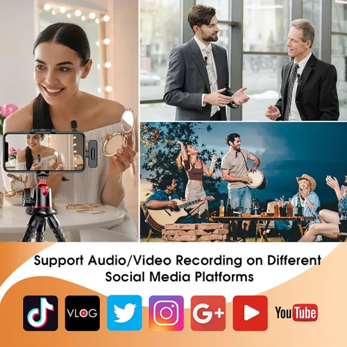 Miniatura 7 de MAYBESTA Mini micrófono inalámbrico para iPhone iPad - Micrófono de teléfono con solapa Bluetooth Lavalier para grabación de audio y video