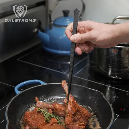 Miniatura 7 de Dalstrong Juego de Pinzas Profesionales para Alimentos y Pinzas de Cocina de 2 piezas (6.5" y 10") - Alta Precisión, Recubrimiento de Titanio Negro