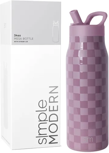 Miniatura 16 de Simple Modern Botella de agua con tapa de pajilla Termo de acero inoxidable aislado Botellas de agua reutilizables para viajes para gimnasio