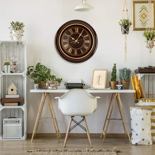 Miniatura 2 de Bernhard Products Reloj de pared grande de 18 pulgadas, de cuarzo, silencioso, sin tictac, funciona con pilas para el hogar, sala de estar, sobre