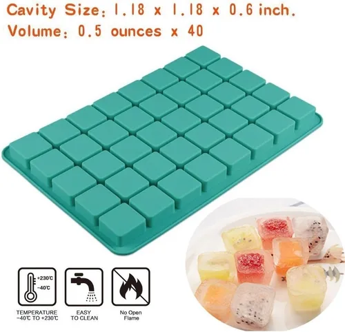 Miniatura 4 de Mity Rain Moldes de silicona cuadrados de trufa de chocolate y caramelo duro de 40 cavidades